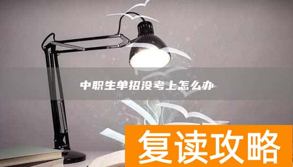 中职生单招没考上怎么办