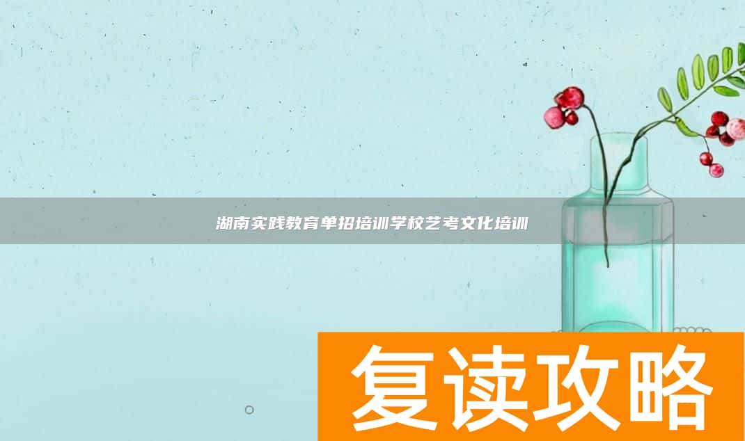 湖南实践教育单招培训学校艺考文化培训